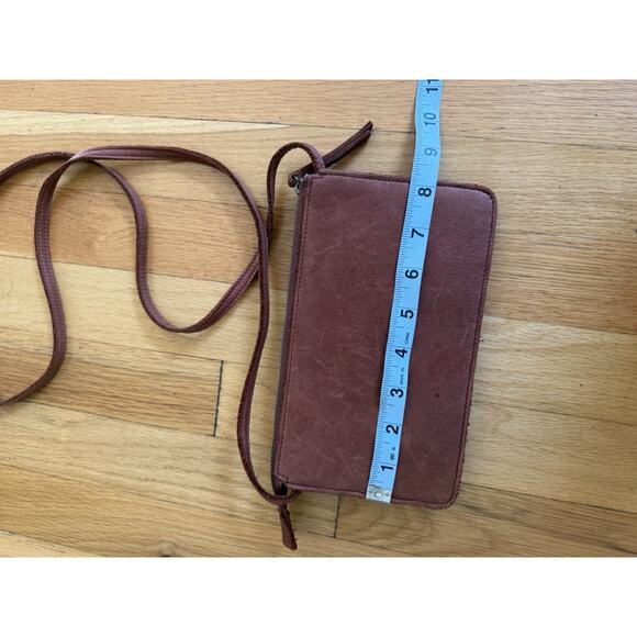 American Leather Co Womens Austin Crossbody Purse With Wallet Brandy Smooth New - Picture 6 of 10